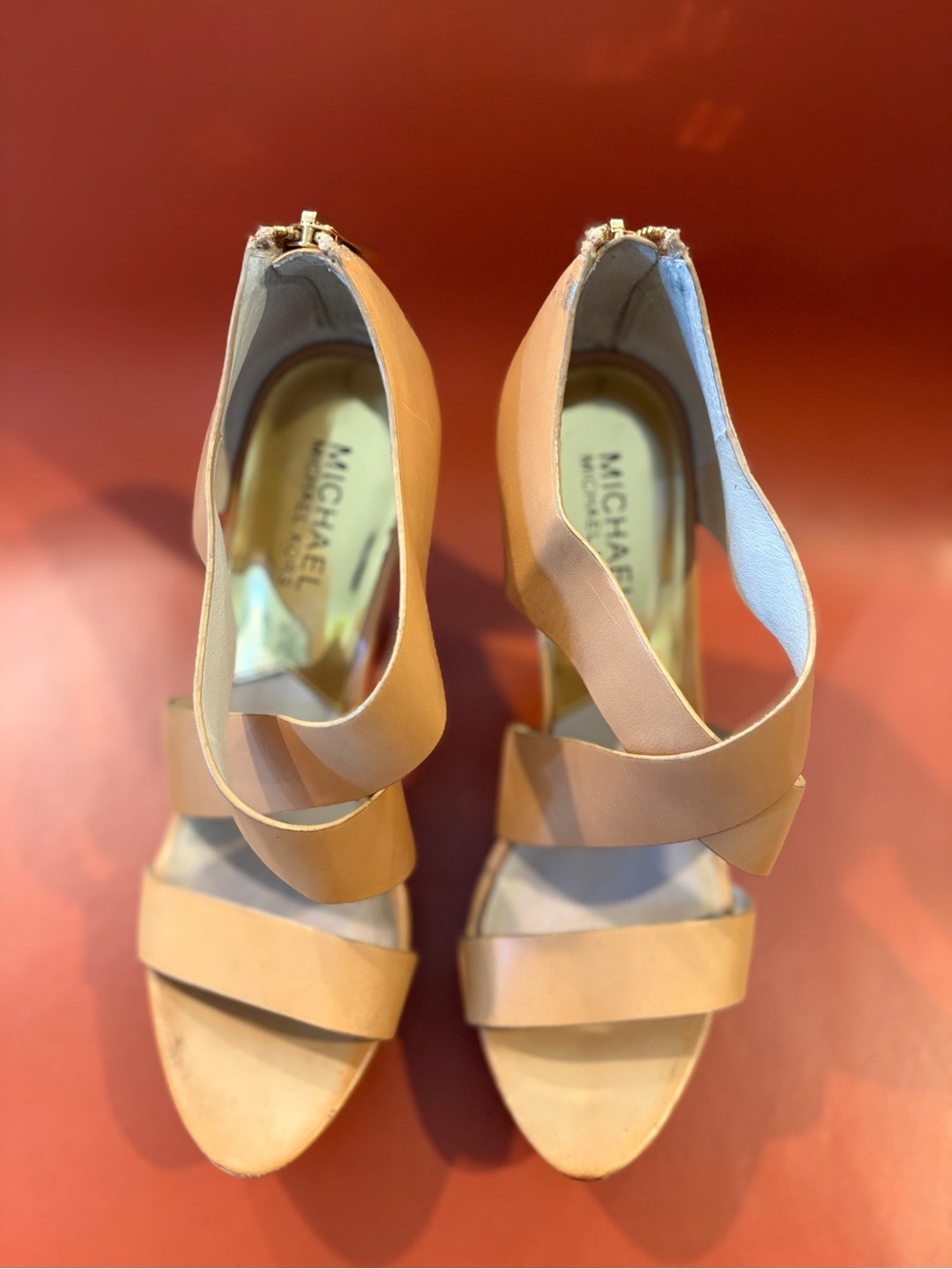 MICHAEL Michael Kors Tan Strappy High Heel Sandals
